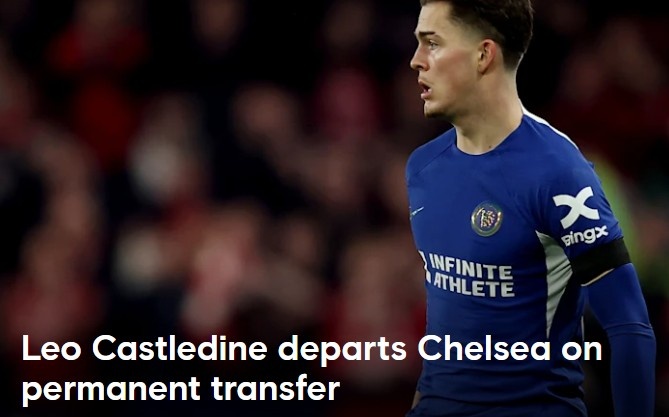 官方：20岁切尔西青训球员卡斯尔代恩加盟英冠球队米德尔斯堡